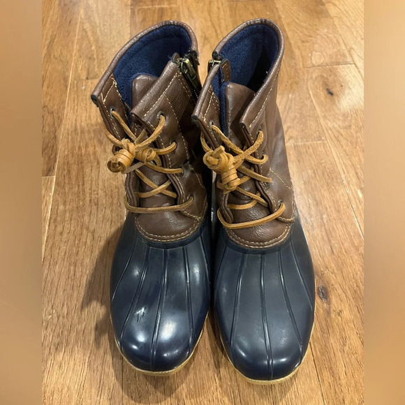 Sperry Saltwater Side Zip Rain Duck Boots Sz 4 - Picture 1 of 6